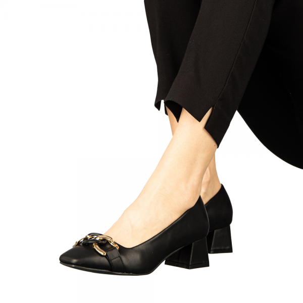 Sansiro női fekete cipő műbőrből, 6 - Kalapod.hu